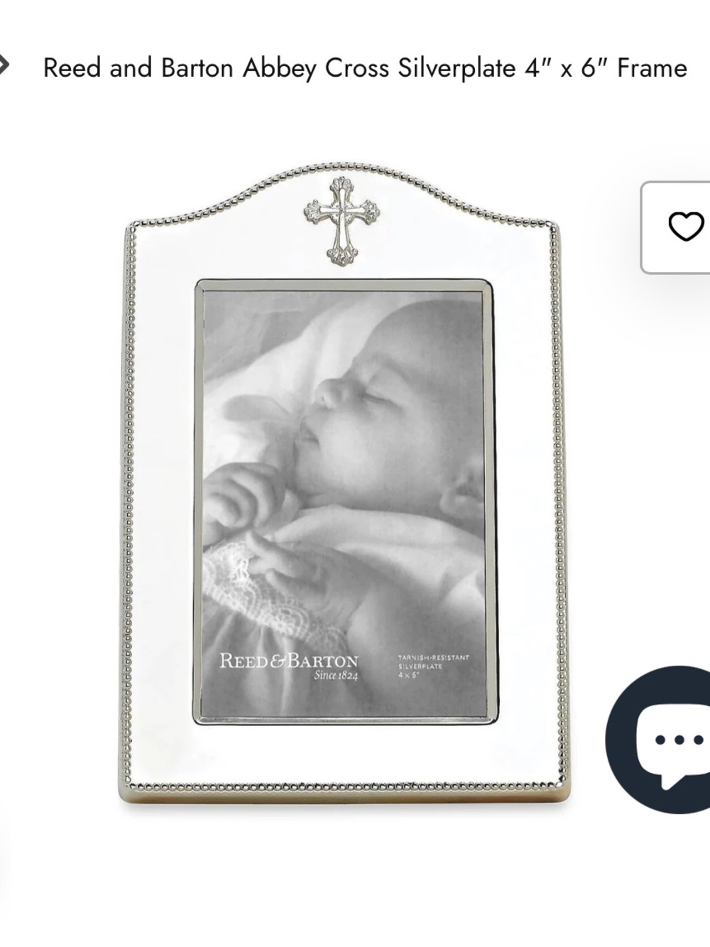Reed & Barton Abbey cross silver plated frame